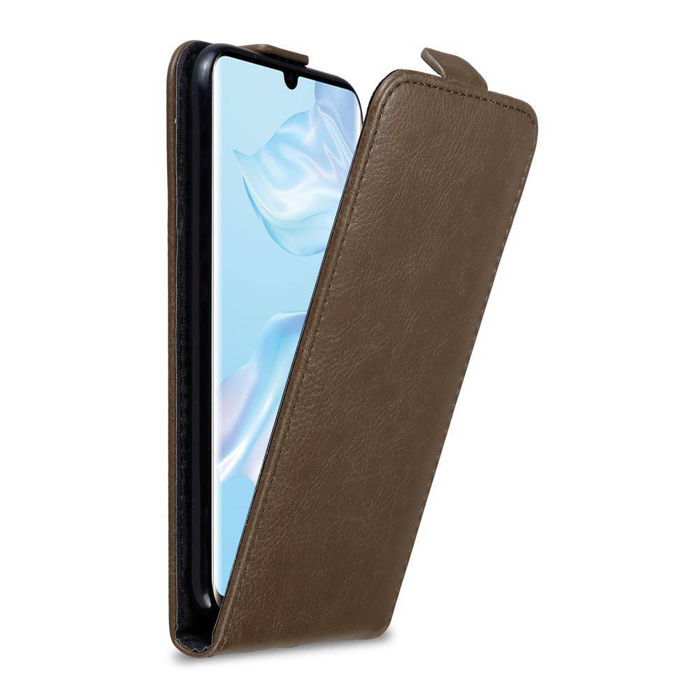 Cadorabo Hülle für Huawei P30 PRO Schutz Hülle in Braun Flip Etui Handyhülle Case Cover
