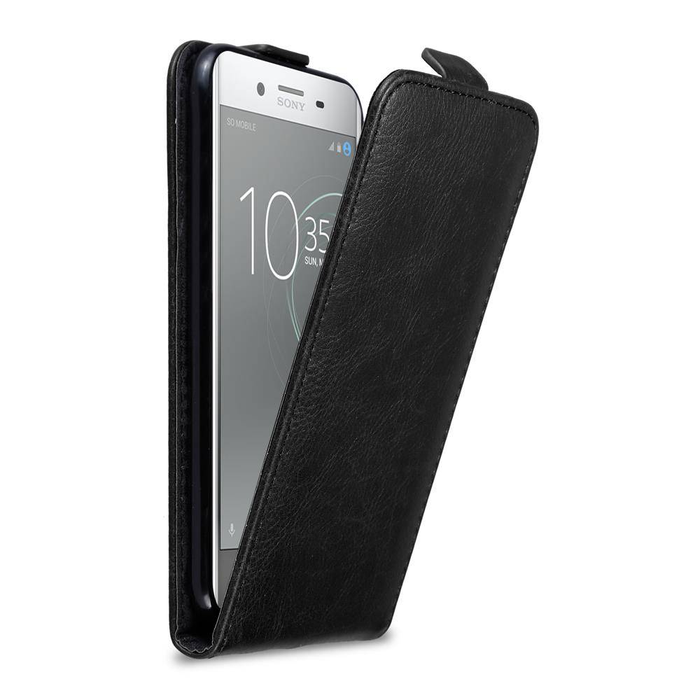 Cadorabo Hülle für Sony Xperia XZ PREMIUM Schutz Hülle in Schwarz Flip Etui Handyhülle Case Cover