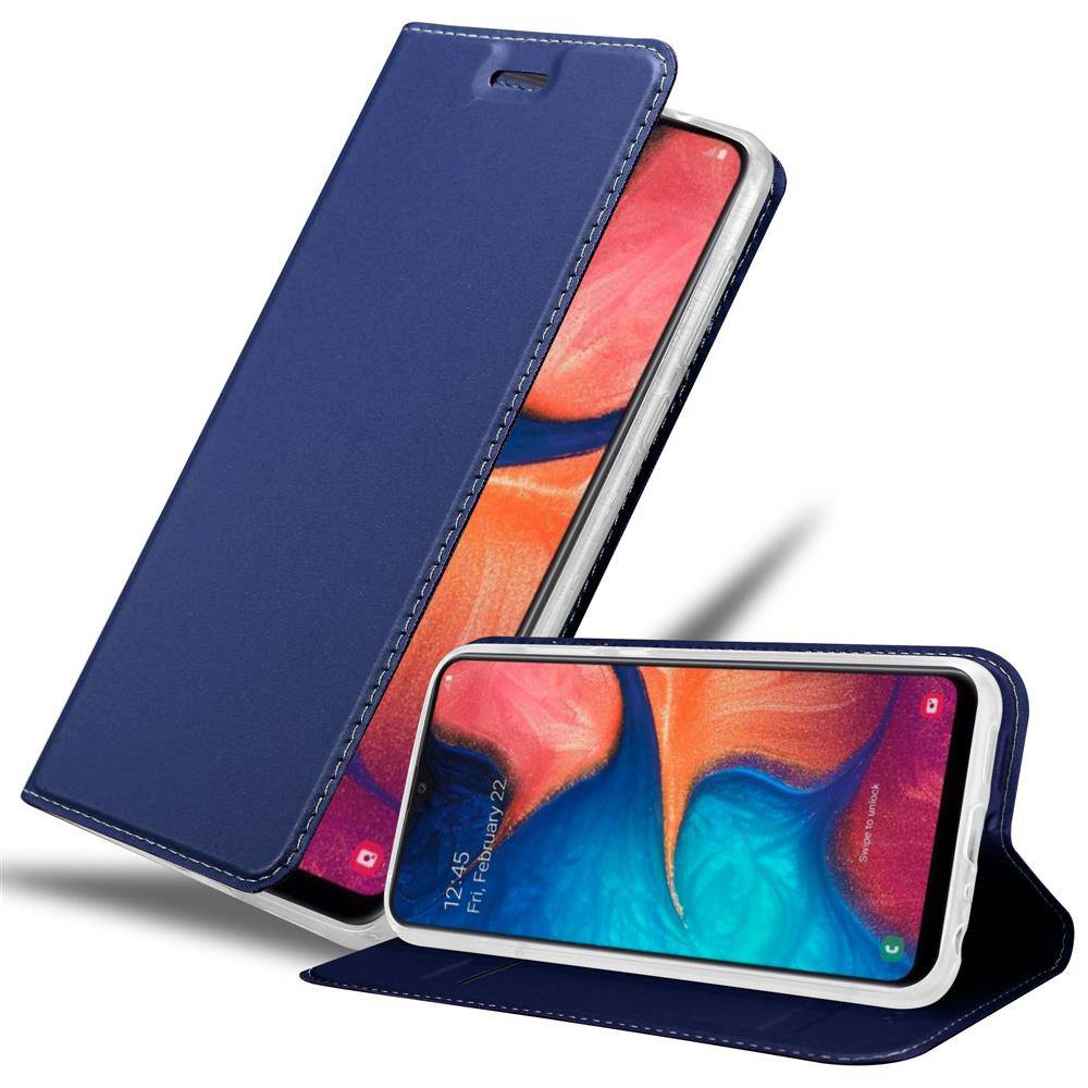 Cadorabo Handyhülle für Samsung Galaxy A10e / A20e Schutz Hülle in Blau Cover Etui Book Case Booklet