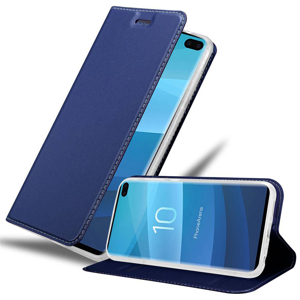 Cadorabo Handyhülle für Samsung Galaxy S10 PLUS Schutz Hülle in Blau Cover Etui Book Case Booklet