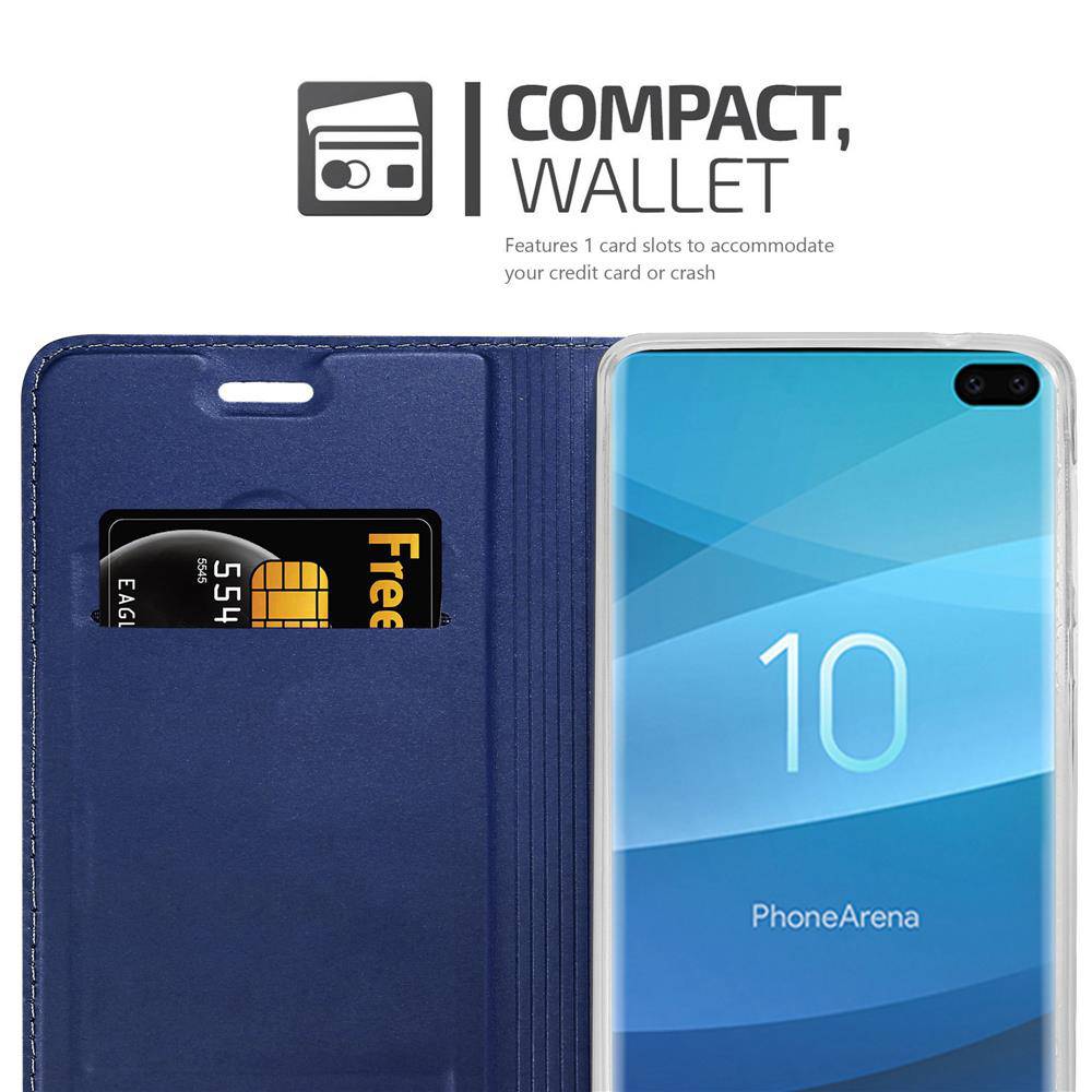 Cadorabo Handyhülle für Samsung Galaxy S10 PLUS Schutz Hülle in Blau Cover Etui Book Case Booklet