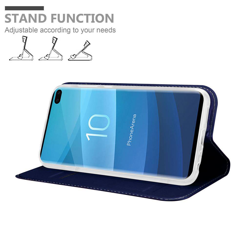 Cadorabo Handyhülle für Samsung Galaxy S10 PLUS Schutz Hülle in Blau Cover Etui Book Case Booklet