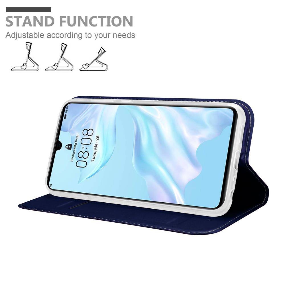 Cadorabo Handyhülle für Huawei P30 Schutz Hülle in Blau Cover Etui Book Case Booklet