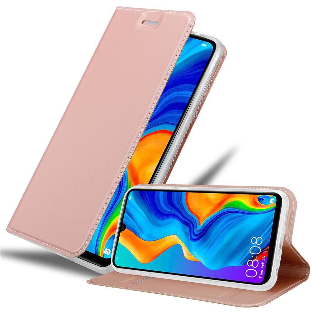 Cadorabo Handyhülle für Huawei P30 LITE Schutz Hülle in Rosa Cover Etui Book Case Booklet