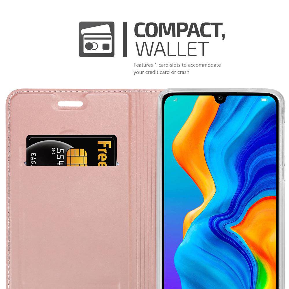 Cadorabo Handyhülle für Huawei P30 LITE Schutz Hülle in Rosa Cover Etui Book Case Booklet
