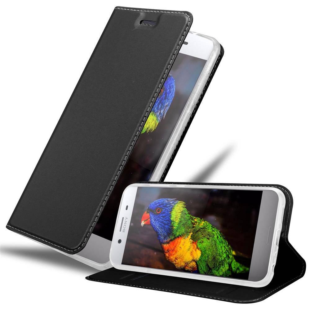 Cadorabo Handyhülle für Sony Xperia XZ PREMIUM Schutz Hülle in Schwarz Cover Etui Book Case Booklet