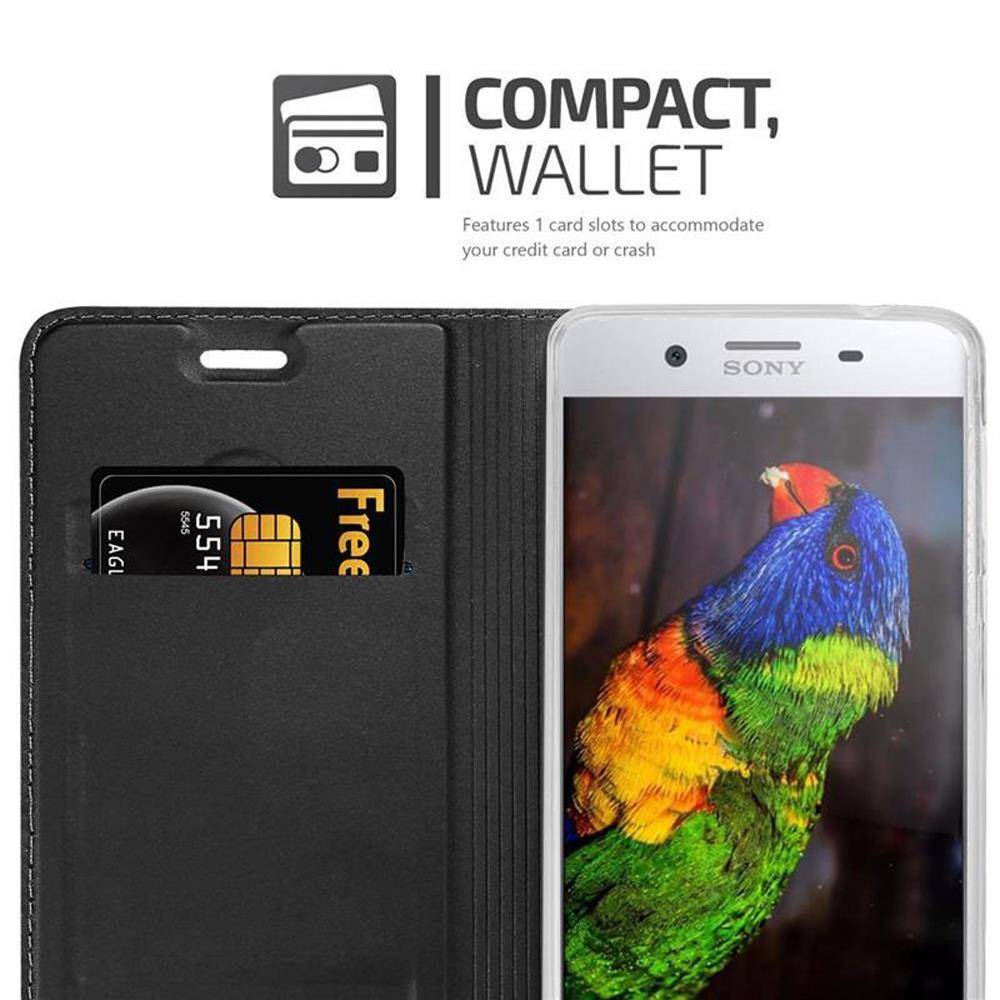 Cadorabo Handyhülle für Sony Xperia XZ PREMIUM Schutz Hülle in Schwarz Cover Etui Book Case Booklet