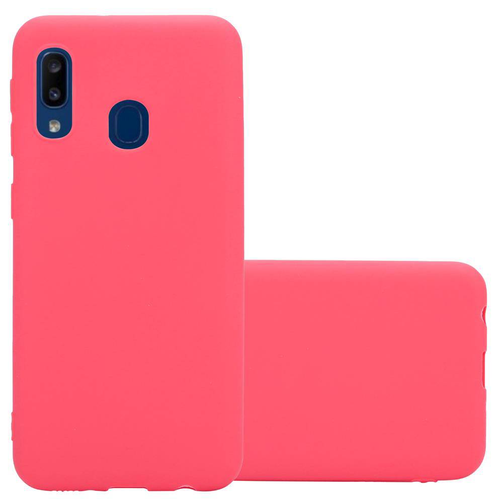 Cadorabo Hülle für Samsung Galaxy A10e / A20e Schutzhülle in Rot Handyhülle TPU Silikon Etui Case Cover