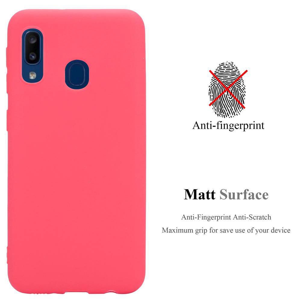 Cadorabo Hülle für Samsung Galaxy A10e / A20e Schutzhülle in Rot Handyhülle TPU Silikon Etui Case Cover