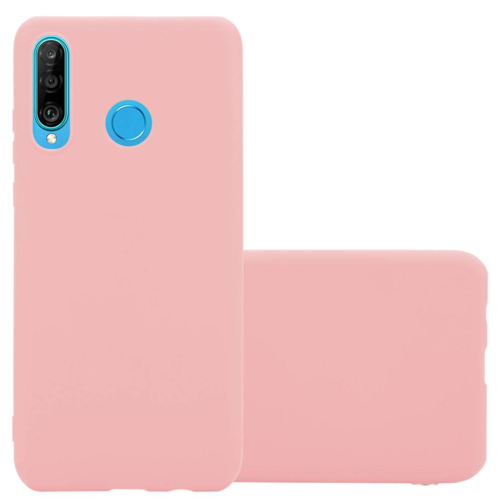 Cadorabo Hülle für Huawei P30 LITE Schutzhülle in Rosa Handyhülle TPU Silikon Etui Case Cover
