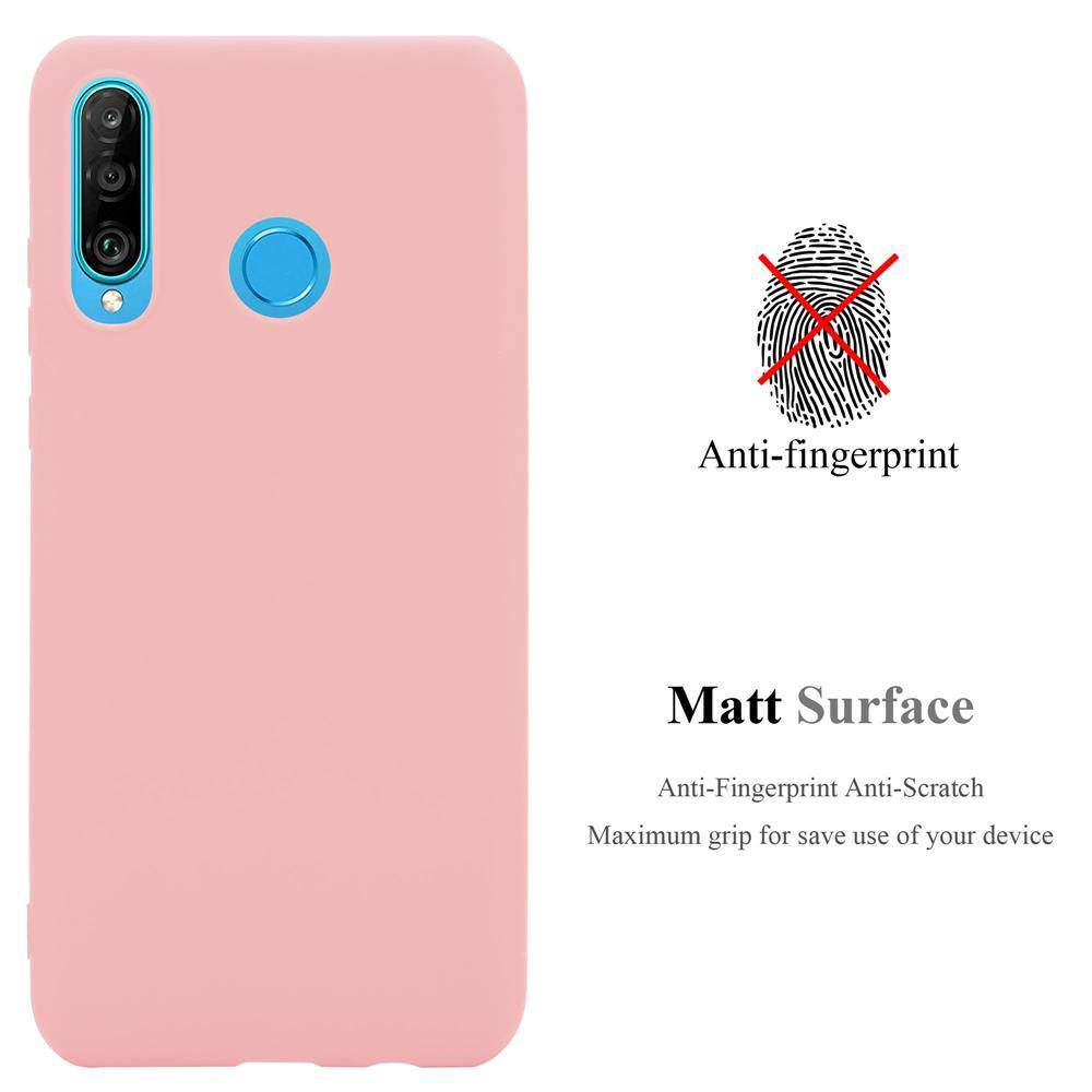Cadorabo Hülle für Huawei P30 LITE Schutzhülle in Rosa Handyhülle TPU Silikon Etui Case Cover