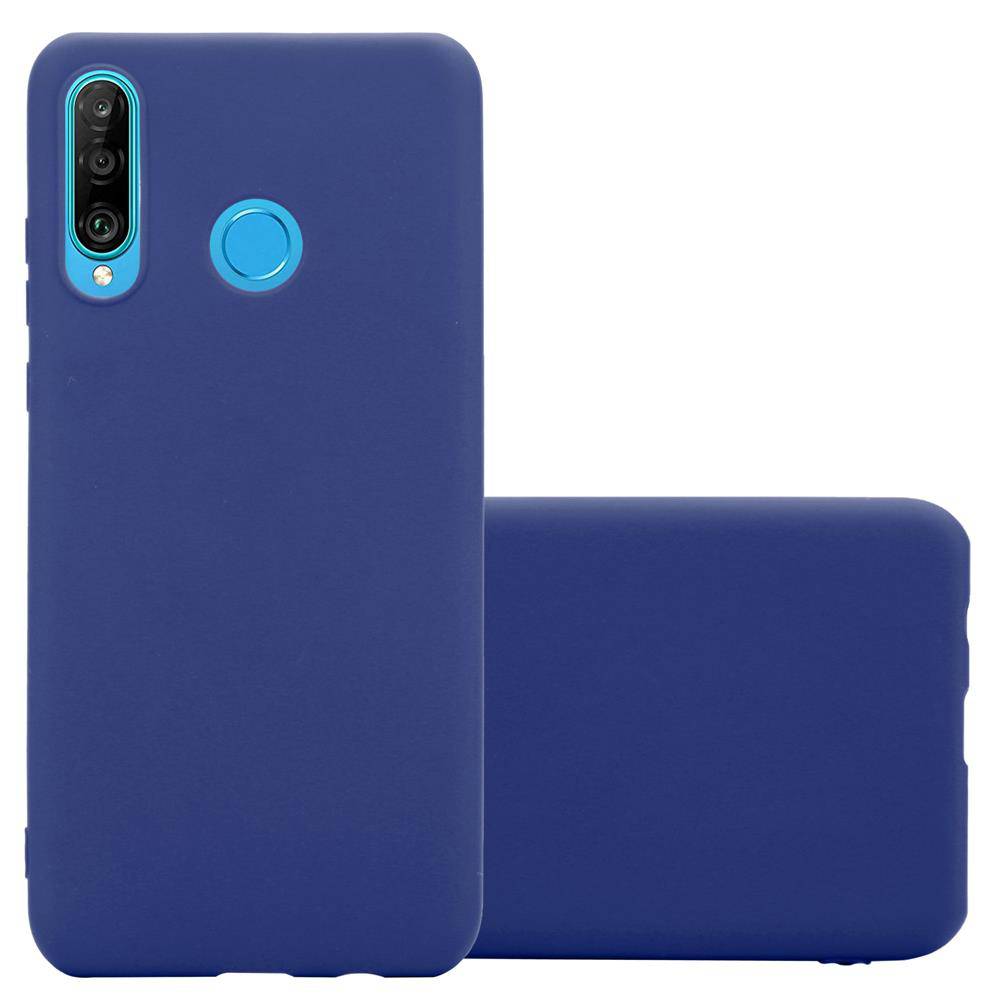 Cadorabo Hülle für Huawei P30 LITE Schutzhülle in Blau Handyhülle TPU Silikon Etui Case Cover
