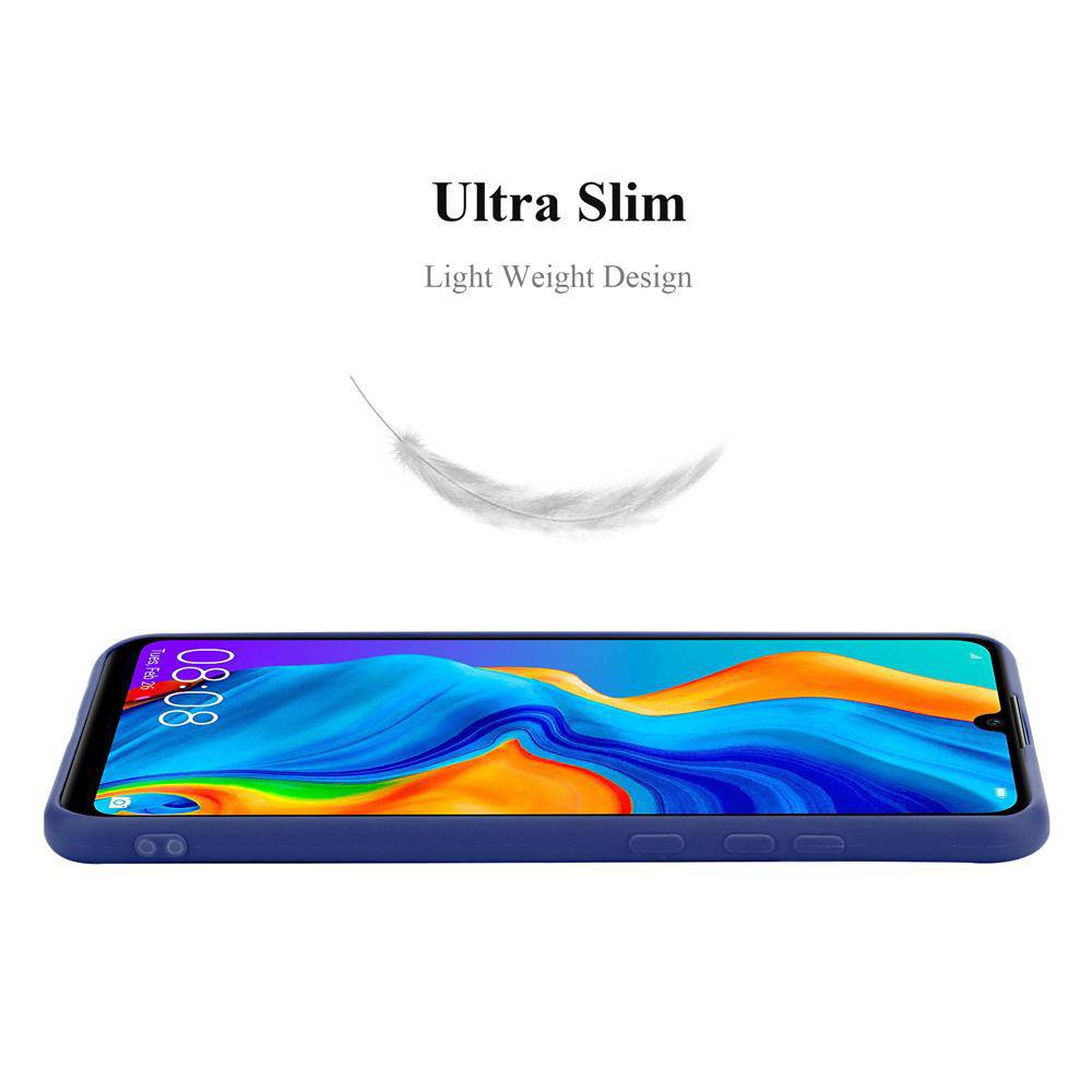 Cadorabo Hülle für Huawei P30 LITE Schutzhülle in Blau Handyhülle TPU Silikon Etui Case Cover