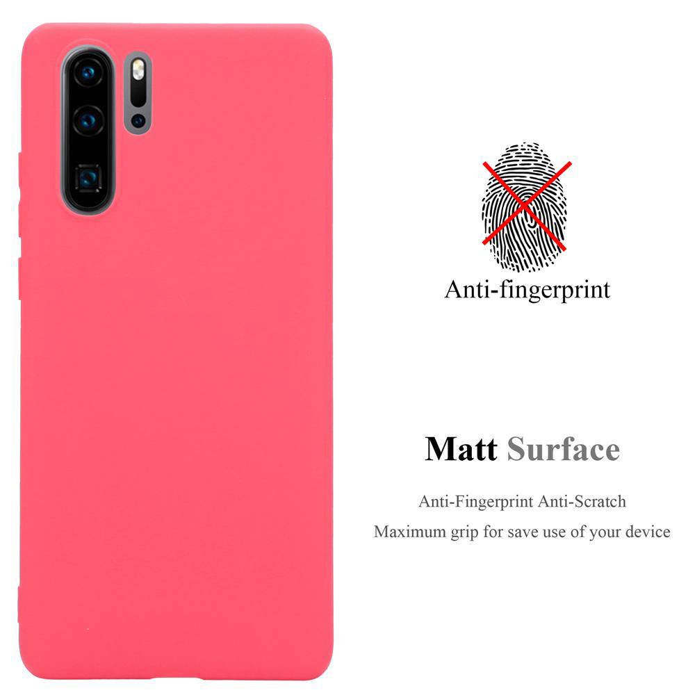 Cadorabo Hülle für Huawei P30 PRO Schutzhülle in Rot Handyhülle TPU Silikon Etui Case Cover