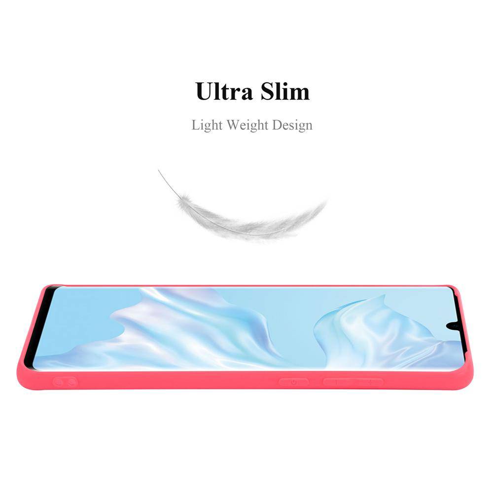 Cadorabo Hülle für Huawei P30 PRO Schutzhülle in Rot Handyhülle TPU Silikon Etui Case Cover