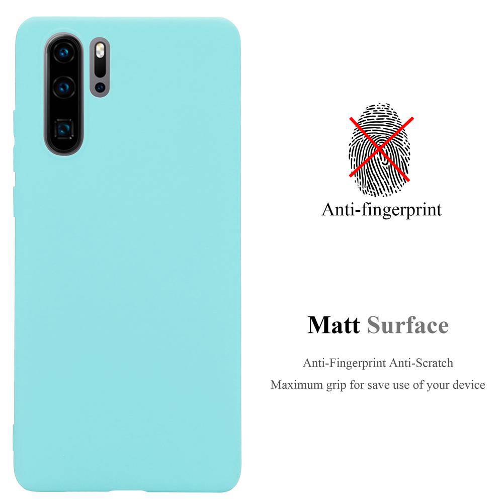 Cadorabo Hülle für Huawei P30 PRO Schutzhülle in Blau Handyhülle TPU Silikon Etui Case Cover