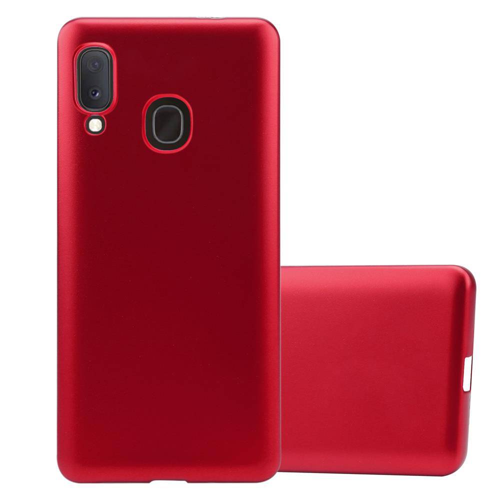 Cadorabo Schutzhülle für Samsung Galaxy A10e / A20e Hülle in Rot Handyhülle TPU Silikon Etui Cover Case