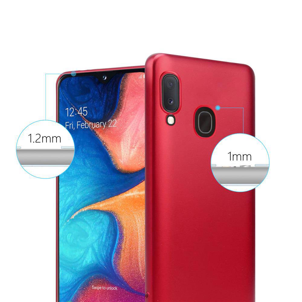 Cadorabo Schutzhülle für Samsung Galaxy A10e / A20e Hülle in Rot Handyhülle TPU Silikon Etui Cover Case