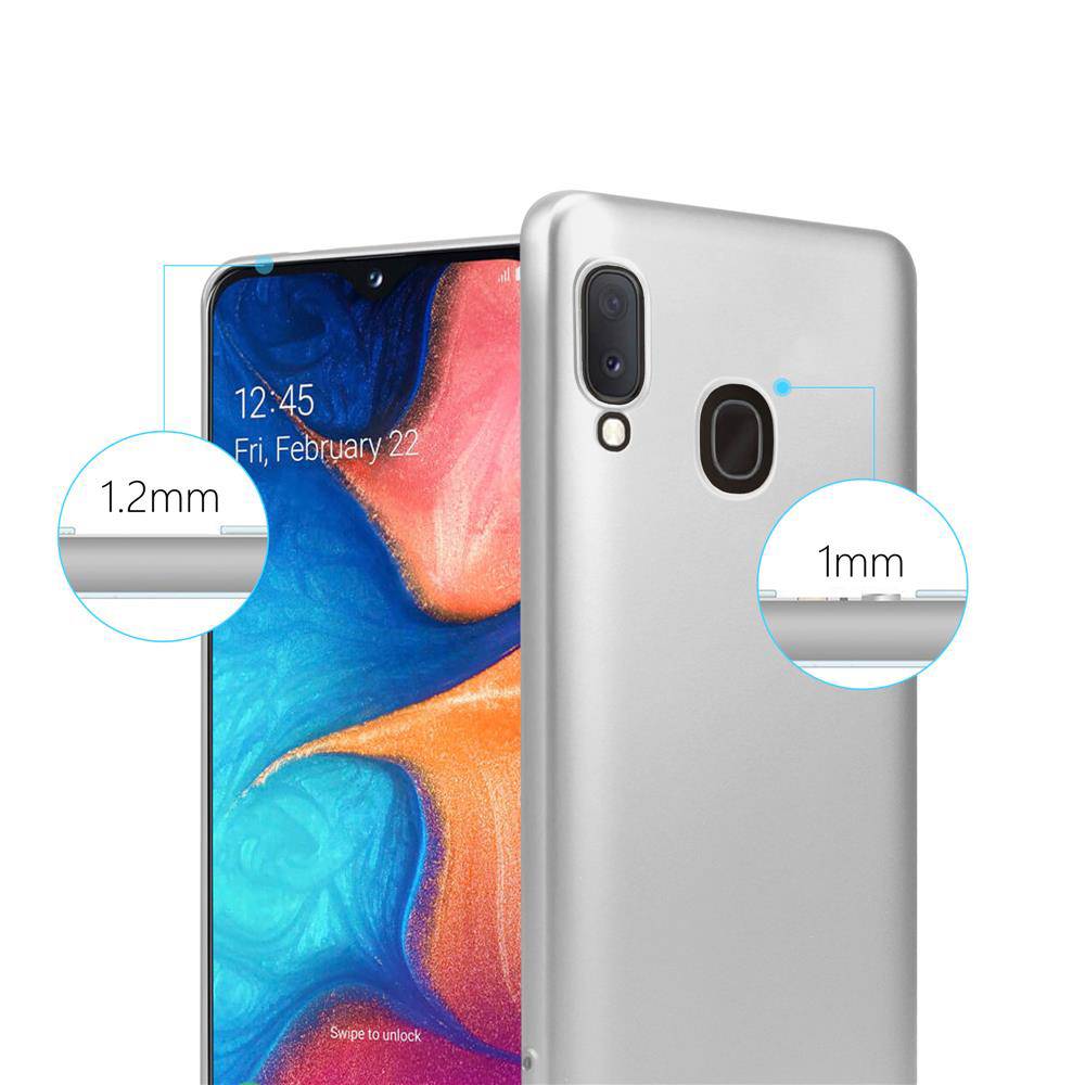 Cadorabo Schutzhülle für Samsung Galaxy A10e / A20e Hülle in Silber Handyhülle TPU Silikon Etui Cover Case