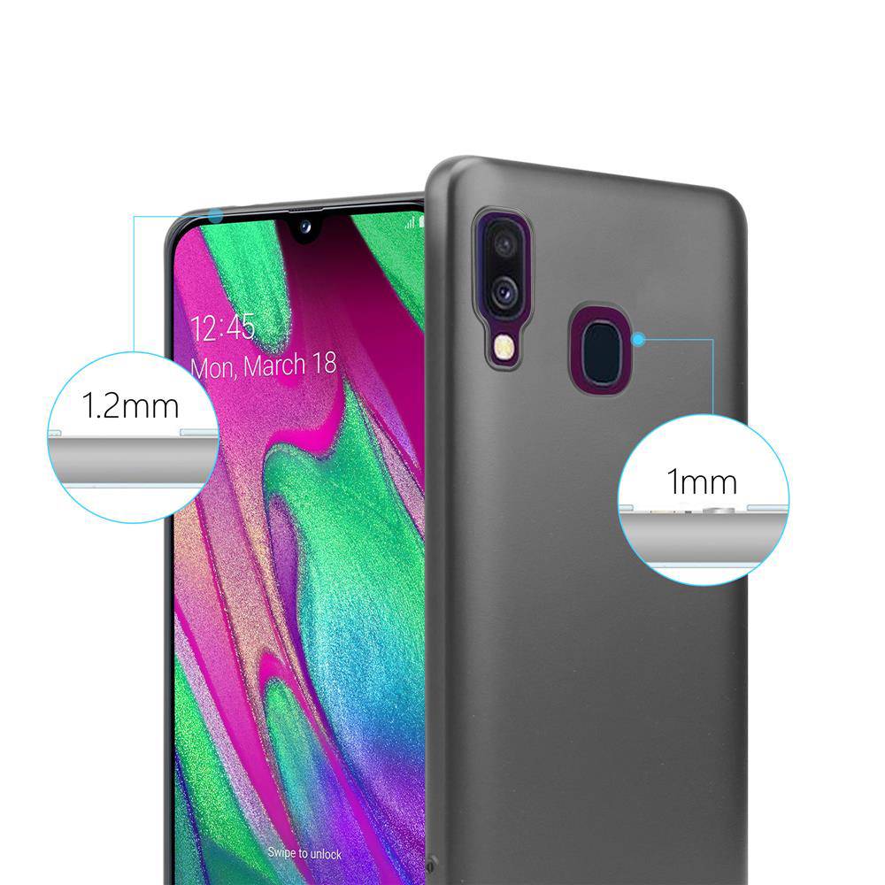 Cadorabo Schutzhülle für Samsung Galaxy A40 Hülle in Grau Handyhülle TPU Silikon Etui Cover Case