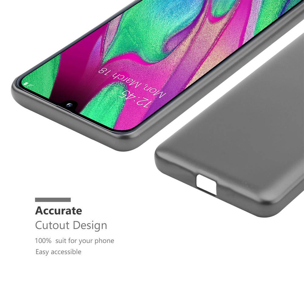 Cadorabo Schutzhülle für Samsung Galaxy A40 Hülle in Grau Handyhülle TPU Silikon Etui Cover Case