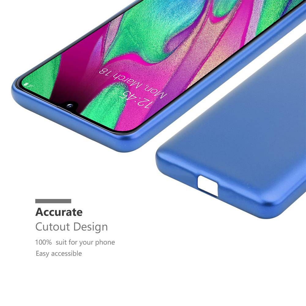 Cadorabo Schutzhülle für Samsung Galaxy A40 Hülle in Blau Handyhülle TPU Silikon Etui Cover Case