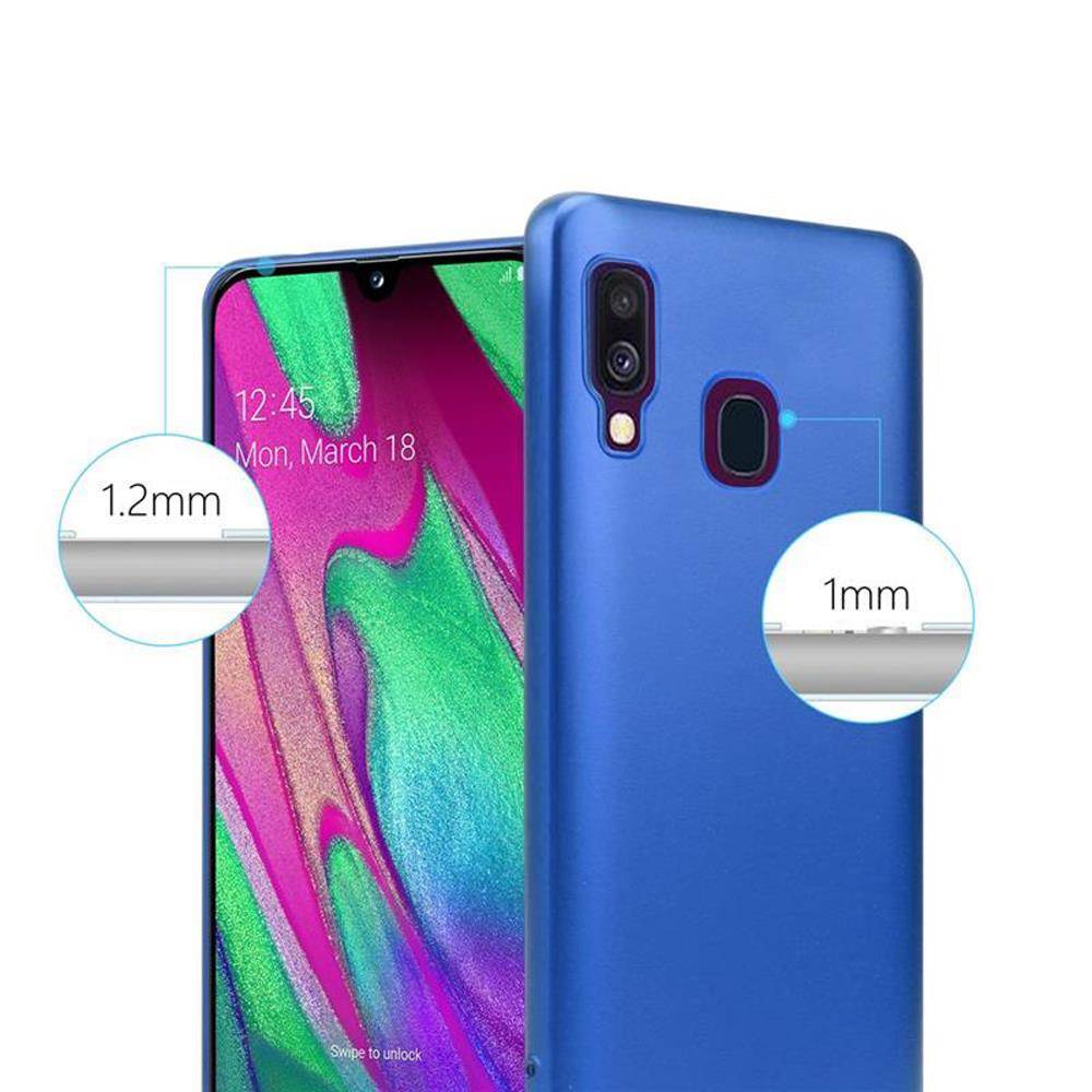 Cadorabo Schutzhülle für Samsung Galaxy A40 Hülle in Blau Handyhülle TPU Silikon Etui Cover Case