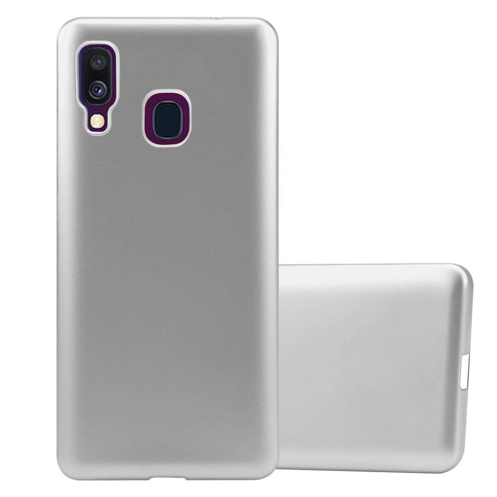Cadorabo Schutzhülle für Samsung Galaxy A40 Hülle in Silber Handyhülle TPU Silikon Etui Cover Case