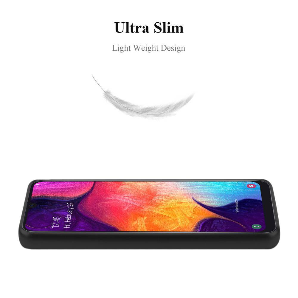 Cadorabo Schutzhülle für Samsung Galaxy A50 4G / A50s / A30s Hülle in Schwarz Handyhülle TPU Silikon Etui Cover Case