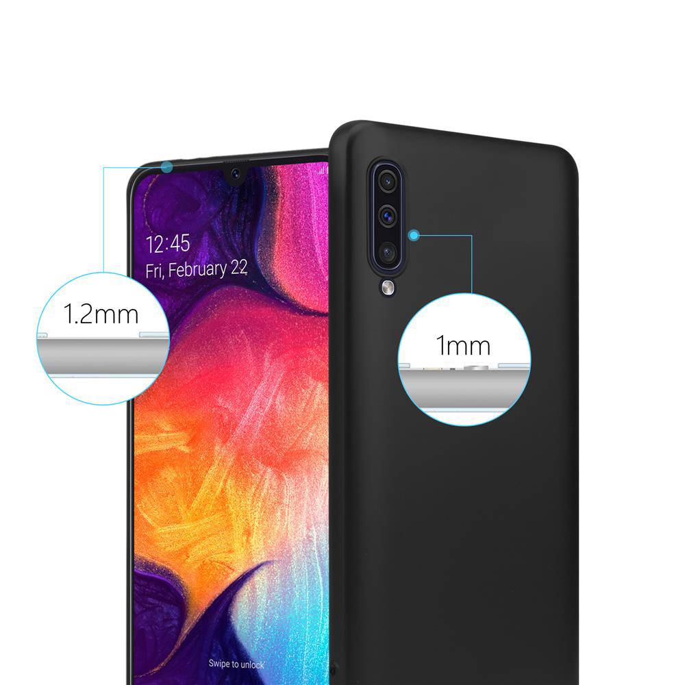 Cadorabo Schutzhülle für Samsung Galaxy A50 4G / A50s / A30s Hülle in Schwarz Handyhülle TPU Silikon Etui Cover Case