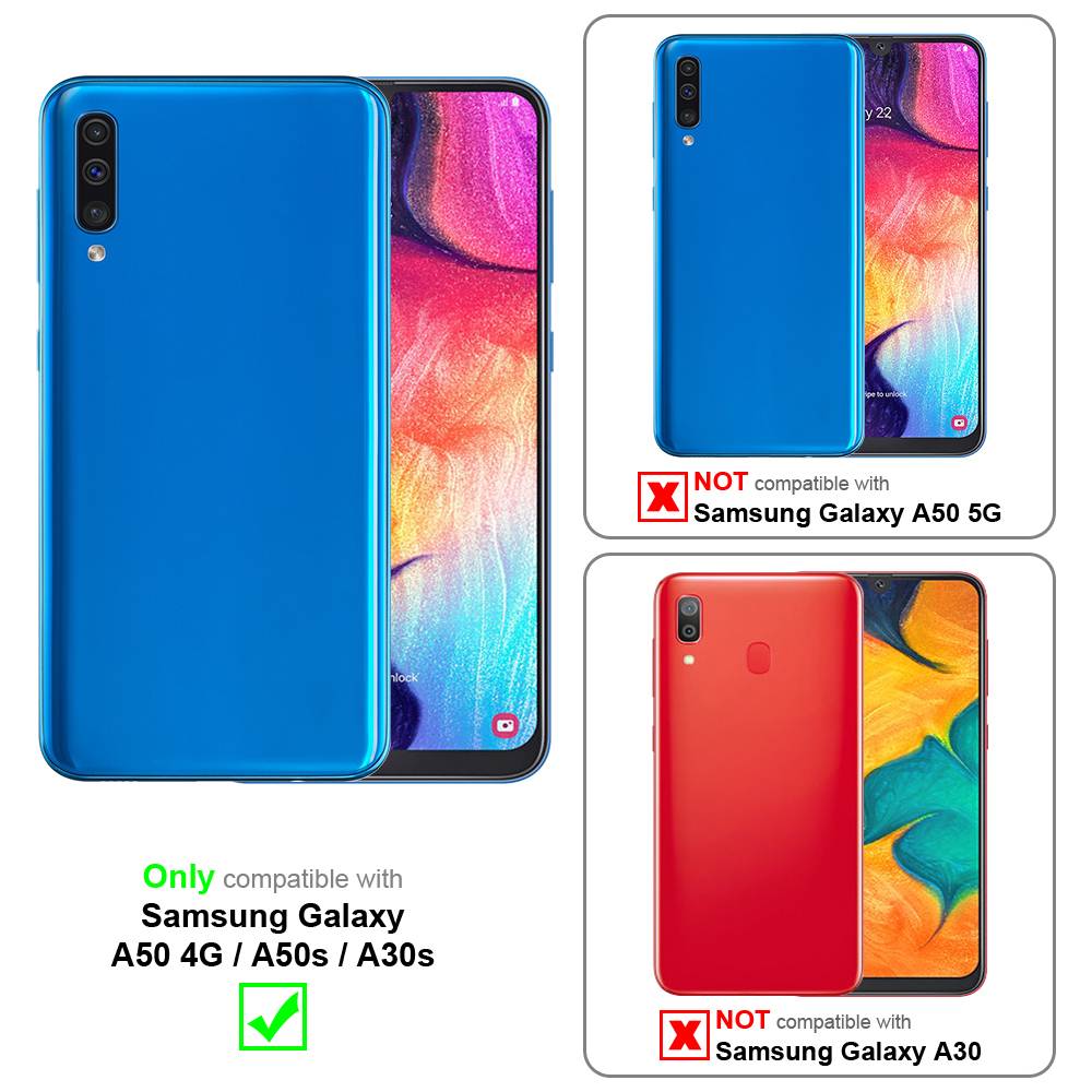 Cadorabo Schutzhülle für Samsung Galaxy A50 4G / A50s / A30s Hülle in Rot Handyhülle TPU Silikon Etui Cover Case