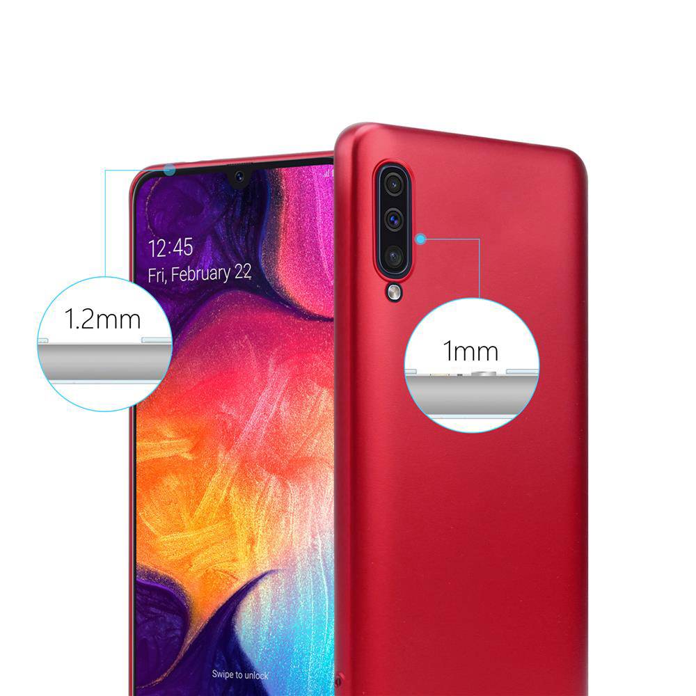Cadorabo Schutzhülle für Samsung Galaxy A50 4G / A50s / A30s Hülle in Rot Handyhülle TPU Silikon Etui Cover Case