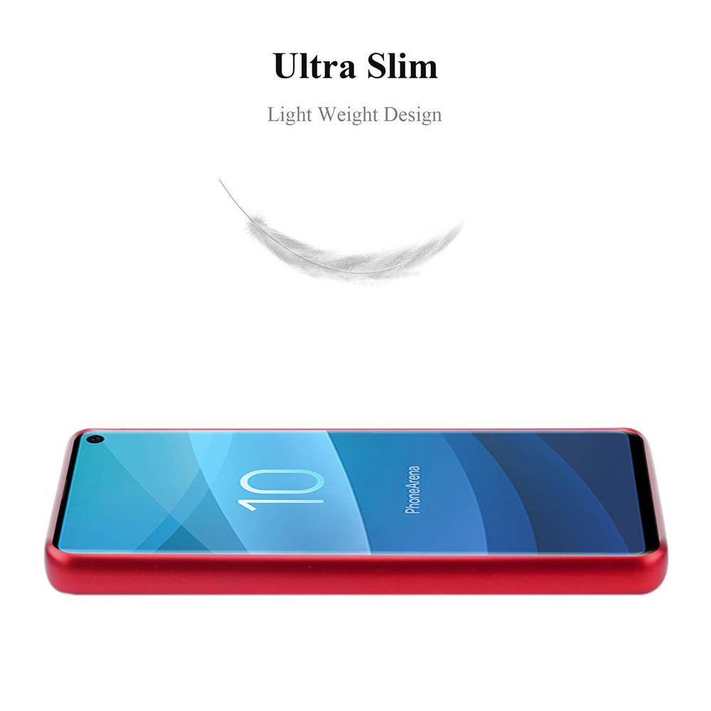 Cadorabo Schutzhülle für Samsung Galaxy S10 4G Hülle in Rot Handyhülle TPU Silikon Etui Cover Case
