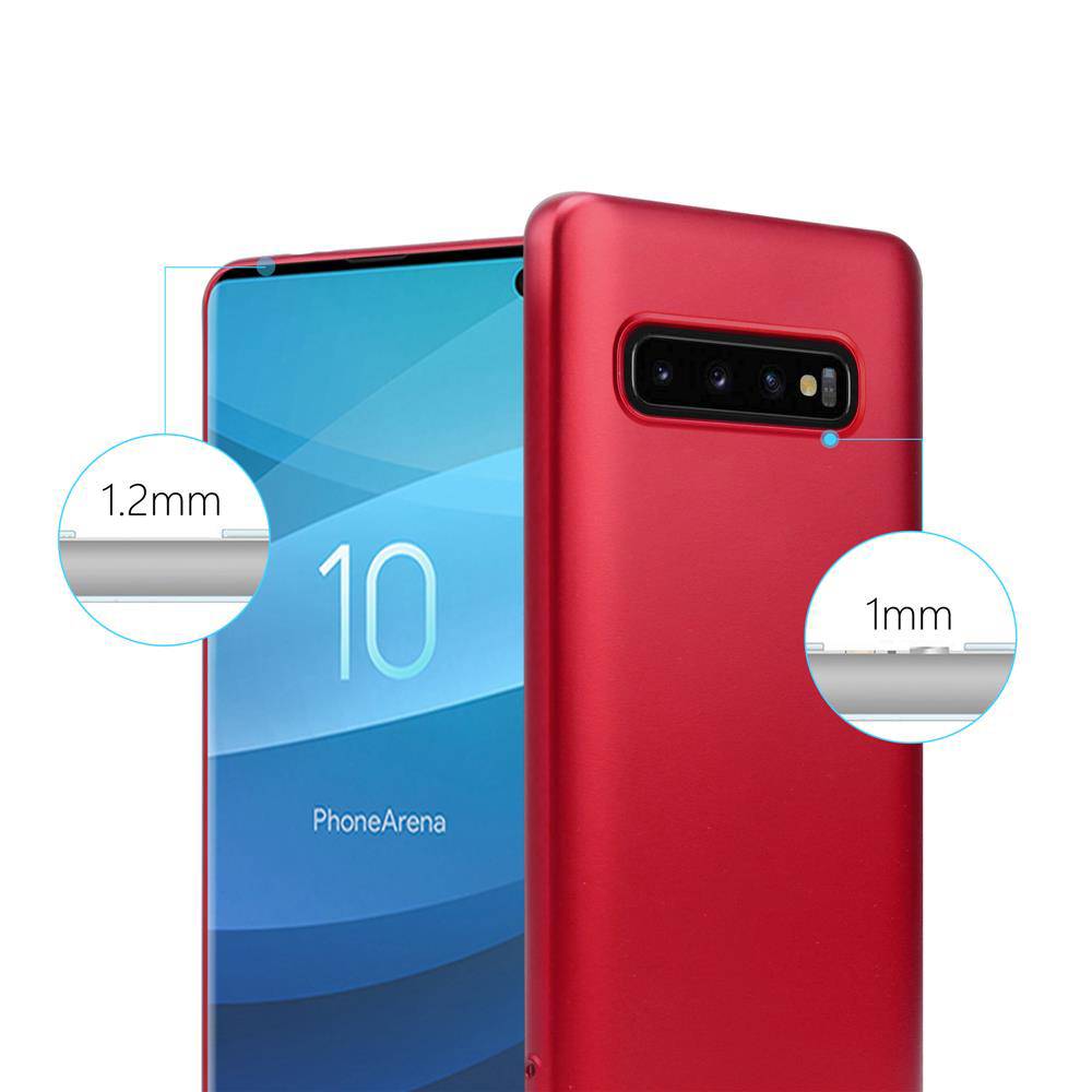 Cadorabo Schutzhülle für Samsung Galaxy S10 4G Hülle in Rot Handyhülle TPU Silikon Etui Cover Case