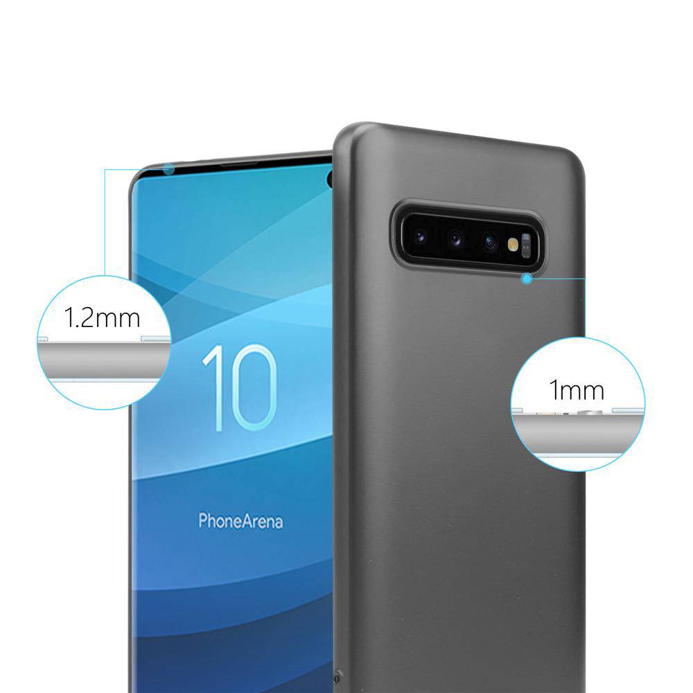 Cadorabo Schutzhülle für Samsung Galaxy S10 4G Hülle in Grau Handyhülle TPU Silikon Etui Cover Case