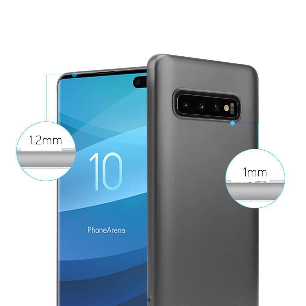 Cadorabo Schutzhülle für Samsung Galaxy S10 PLUS Hülle in Grau Handyhülle TPU Silikon Etui Cover Case