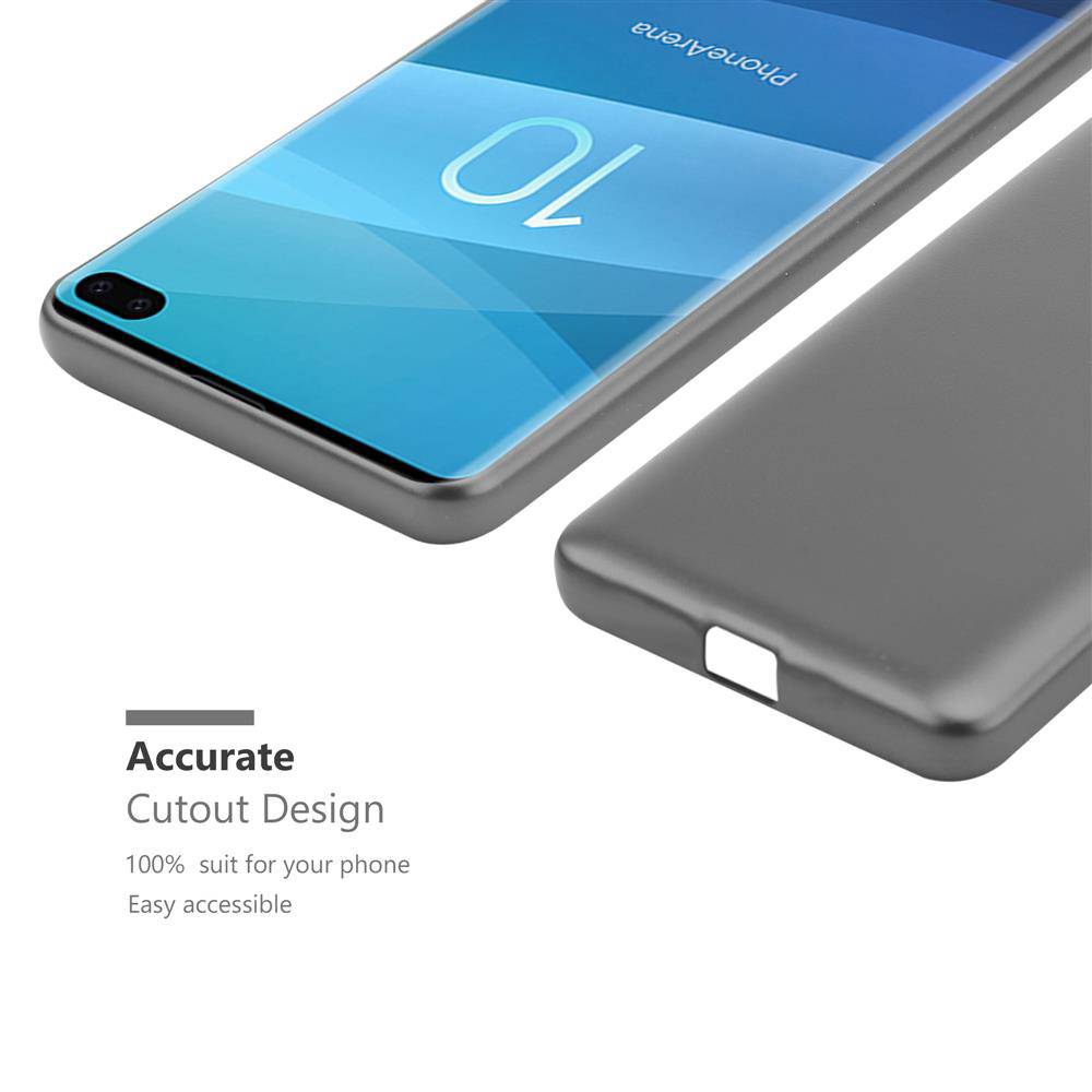 Cadorabo Schutzhülle für Samsung Galaxy S10 PLUS Hülle in Grau Handyhülle TPU Silikon Etui Cover Case