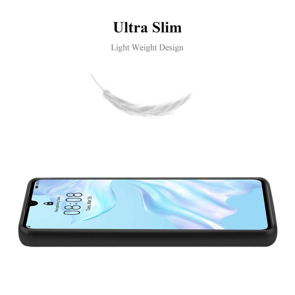 Cadorabo Schutzhülle für Huawei P30 Hülle in Schwarz Handyhülle TPU Silikon Etui Cover Case