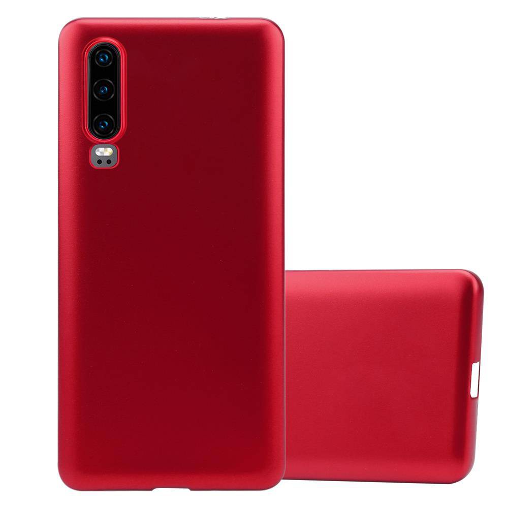 Cadorabo Schutzhülle für Huawei P30 Hülle in Rot Handyhülle TPU Silikon Etui Cover Case