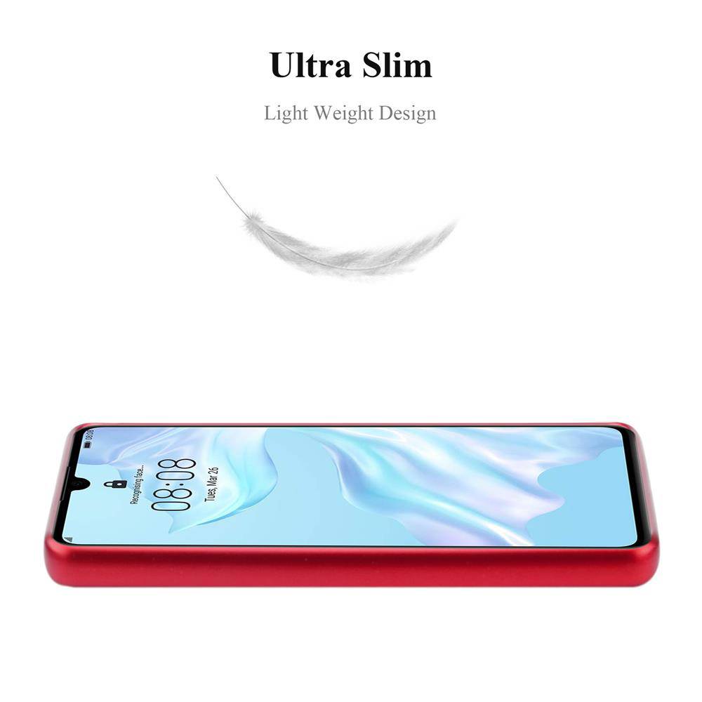 Cadorabo Schutzhülle für Huawei P30 Hülle in Rot Handyhülle TPU Silikon Etui Cover Case