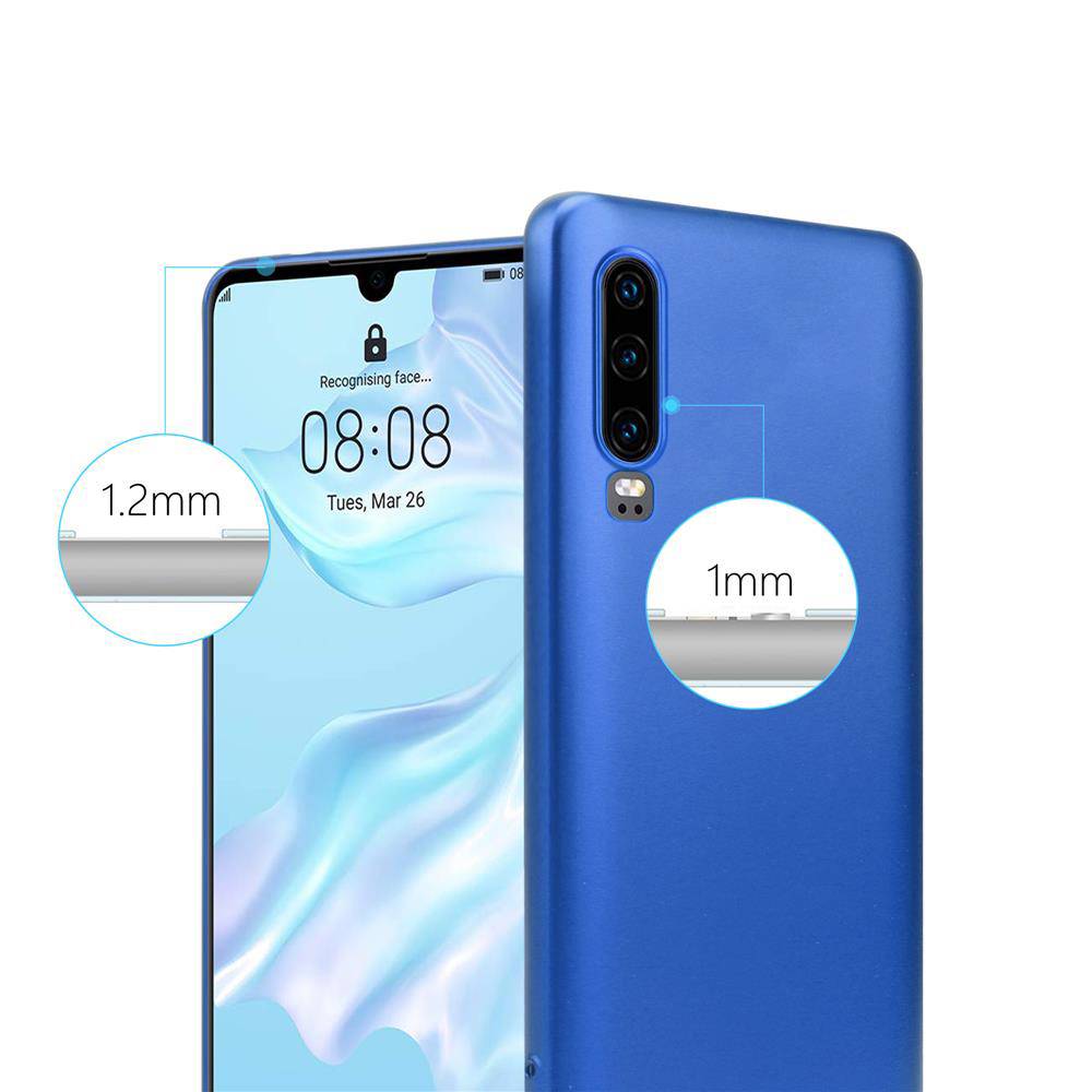 Cadorabo Schutzhülle für Huawei P30 Hülle in Blau Handyhülle TPU Silikon Etui Cover Case