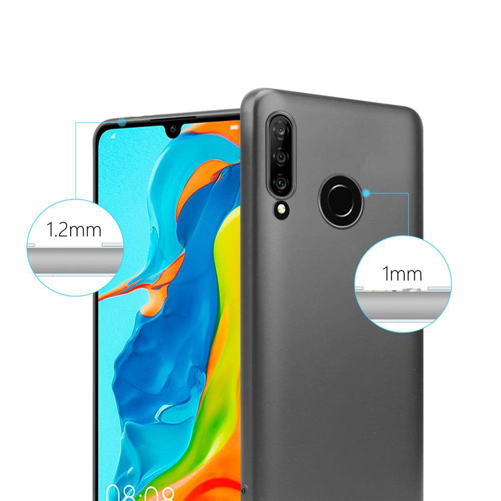 Cadorabo Schutzhülle für Huawei P30 LITE Hülle in Grau Handyhülle TPU Silikon Etui Cover Case