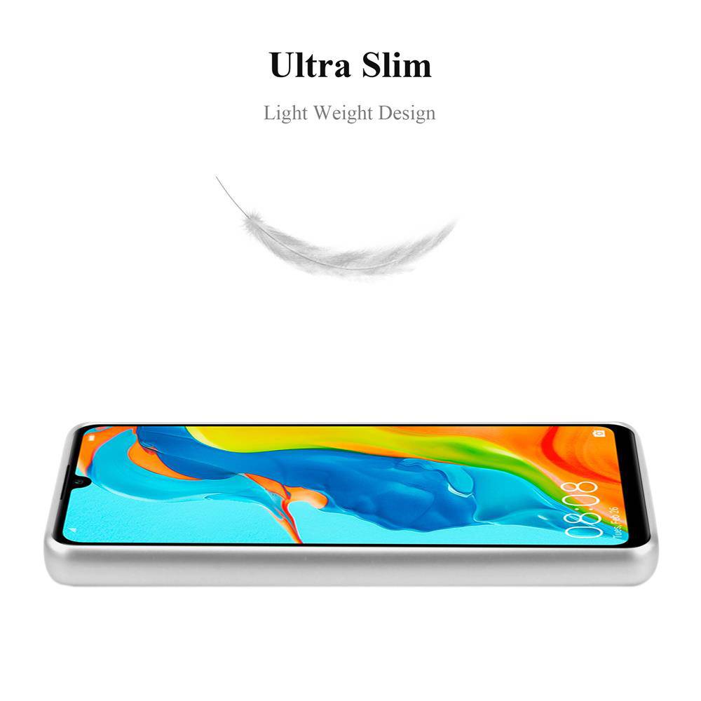 Cadorabo Schutzhülle für Huawei P30 LITE Hülle in Silber Handyhülle TPU Silikon Etui Cover Case