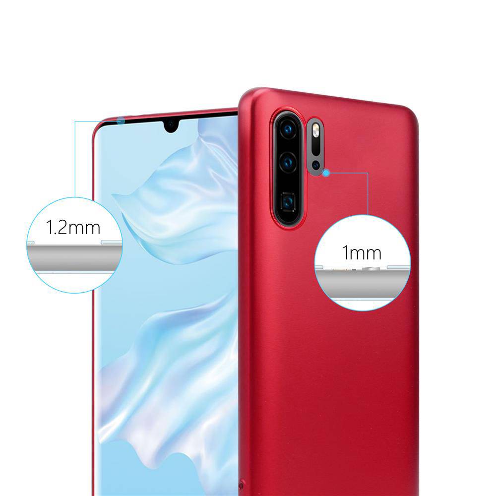 Cadorabo Schutzhülle für Huawei P30 PRO Hülle in Rot Handyhülle TPU Silikon Etui Cover Case