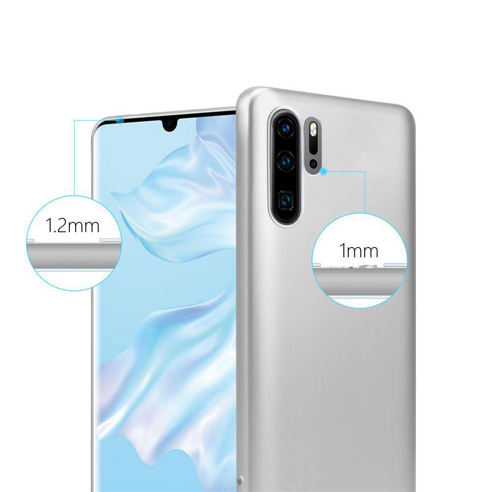 Cadorabo Schutzhülle für Huawei P30 PRO Hülle in Silber Handyhülle TPU Silikon Etui Cover Case
