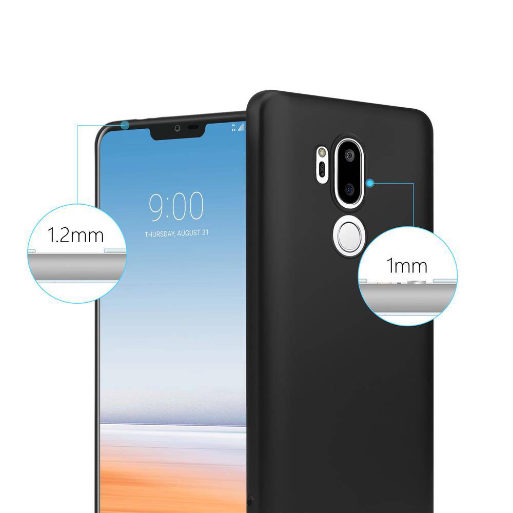 Cadorabo Schutzhülle für LG G7 ThinQ / FIT / ONE Hülle in Schwarz Handyhülle TPU Silikon Etui Cover Case