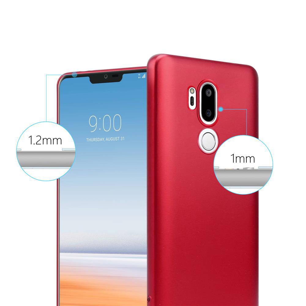 Cadorabo Schutzhülle für LG G7 ThinQ / FIT / ONE Hülle in Rot Handyhülle TPU Silikon Etui Cover Case