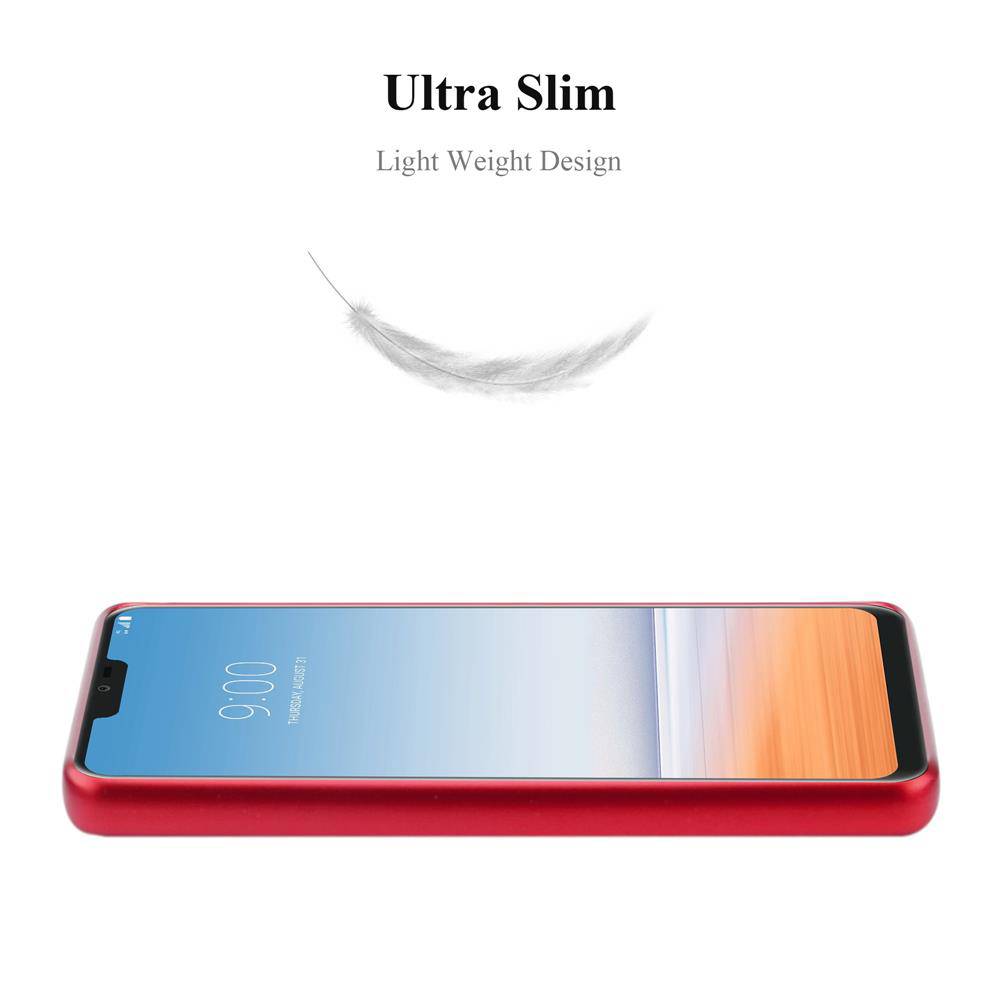 Cadorabo Schutzhülle für LG G7 ThinQ / FIT / ONE Hülle in Rot Handyhülle TPU Silikon Etui Cover Case