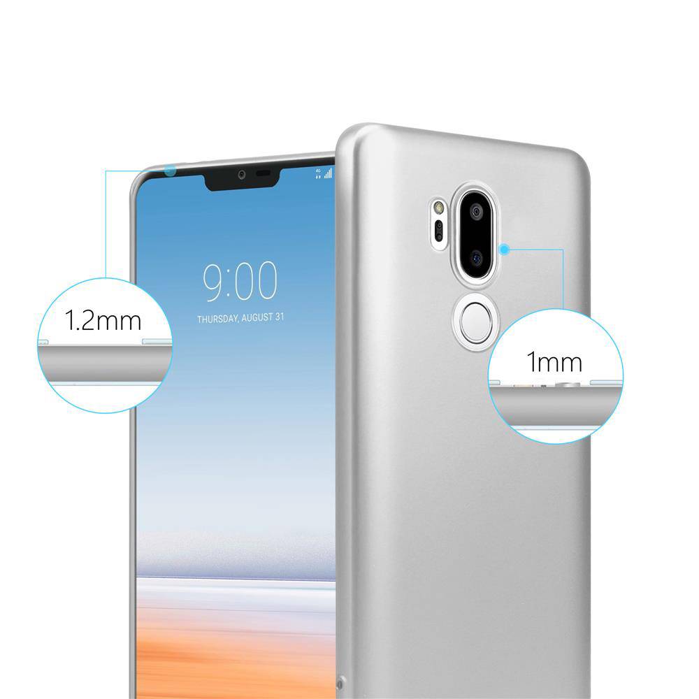 Cadorabo Schutzhülle für LG G7 ThinQ / FIT / ONE Hülle in Silber Handyhülle TPU Silikon Etui Cover Case