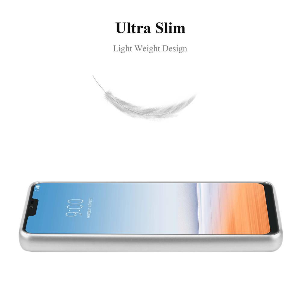 Cadorabo Schutzhülle für LG G7 ThinQ / FIT / ONE Hülle in Silber Handyhülle TPU Silikon Etui Cover Case